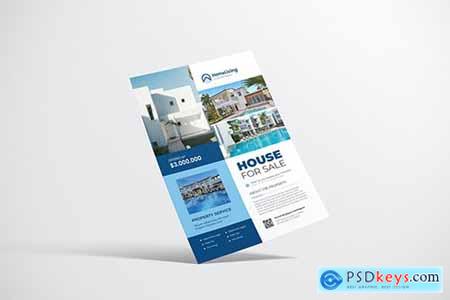 House Property Flyer Design with Blue Color
