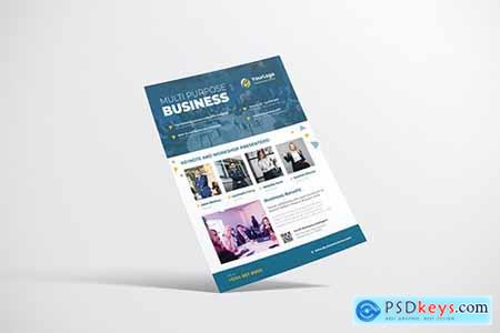 Business Event Flyer Design with Blue Color