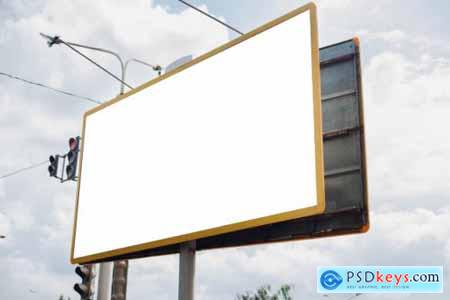 Billboard with blank surface for advertising mockup
