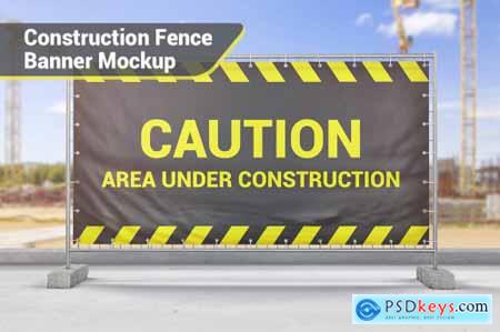 Construction Fence Banner Mockup