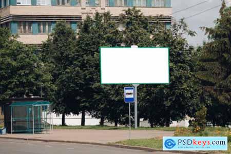 Billboard with blank surface for advertising mockup