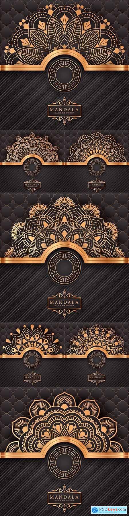 Mandala creative luxury gold design background 5
