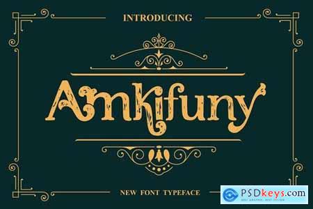 Amkifuny New Brush Serif Display Font Typeface