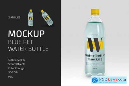 Blue PET Water Bottle Mockup Set 5142232