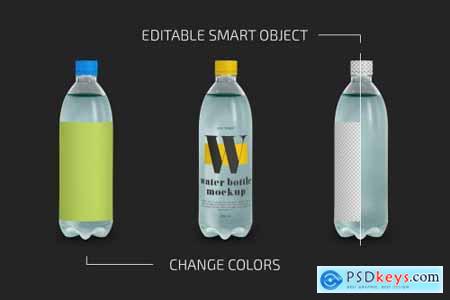Blue PET Water Bottle Mockup Set 5142232