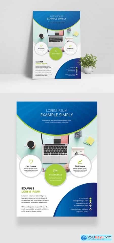 Creative Flyer Layout with Blue Accent 361653161