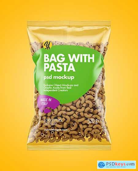 Whole Wheat Chifferini Rigati Pasta Bag Mockup 62889