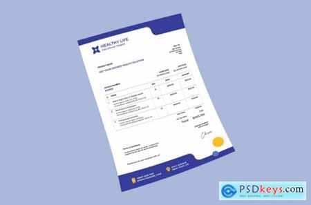 Medical healthy invoice PSD Template