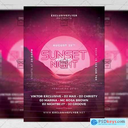 Sunset Night Flyer - Seasonal A5 Template