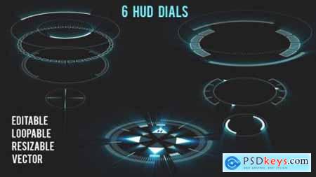 6 HUD Dials Circular Elements 11289035