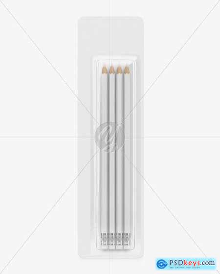 Blister Pack with 4 Pencils Mockup 63252