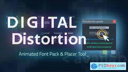 Digital Distortion Animated Font Pack with Tool 25002354