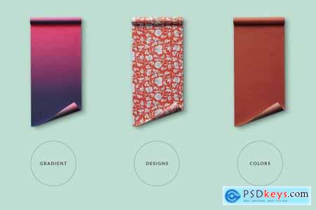 Top View Wrapping Paper Roll Mockup 4476026