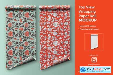 Top View Wrapping Paper Roll Mockup 4476026
