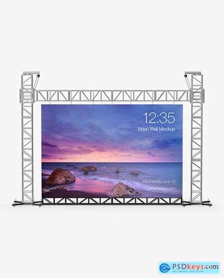 Stage Video Wall Mockup - Front View 63367