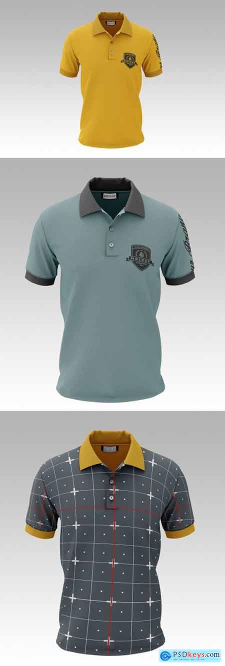 Mens Short Sleeve Polo Shirt Mockup, Front 362977955