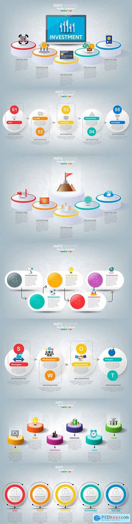 Business infographics options elements collection 154