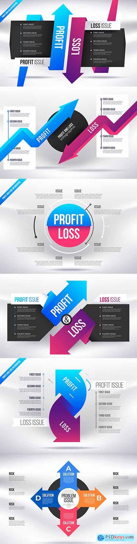 Profit and loss infographic simple business presentation