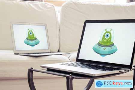 5 Laptop and tablet mock-ups in hotel Vol. 1