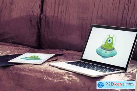 5 Laptop and tablet mock-ups in hotel Vol. 2