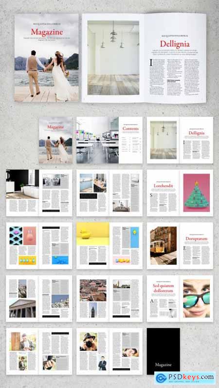 Magazine Layout with Visual Variety with Red Accents 314544366