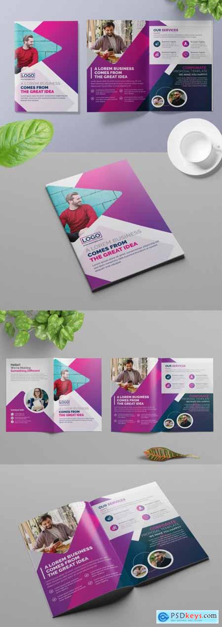 Colorful Bifold Business Brochure Layout 313886110