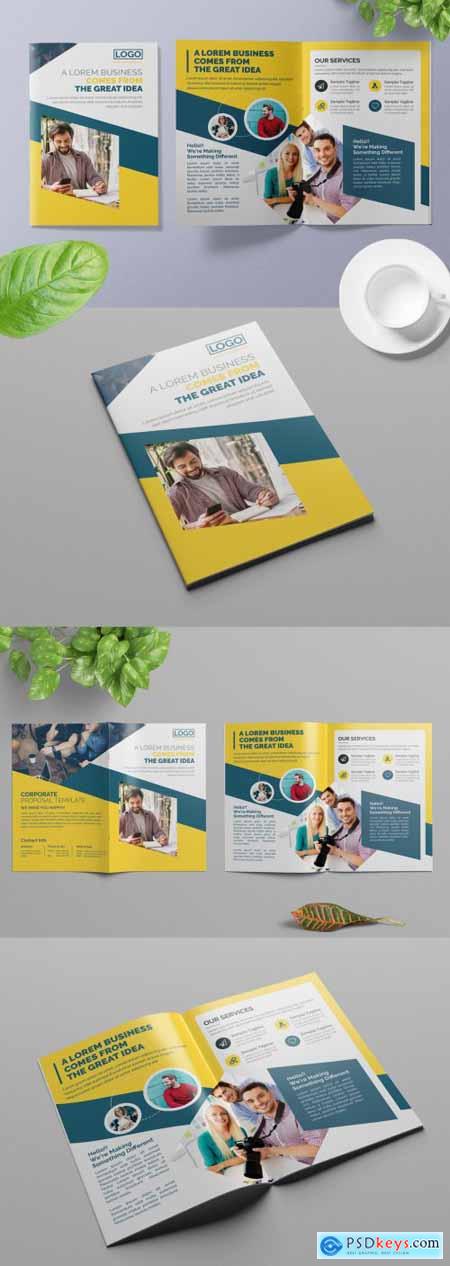 Corporate Bifold Business Brochure Layout 313886063