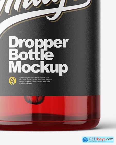 Red Glass Dropper Bottle Mockup 53494
