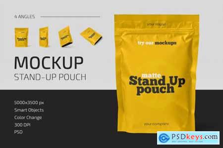 Matte Stand-Up Pouch Mockup Set 5158450