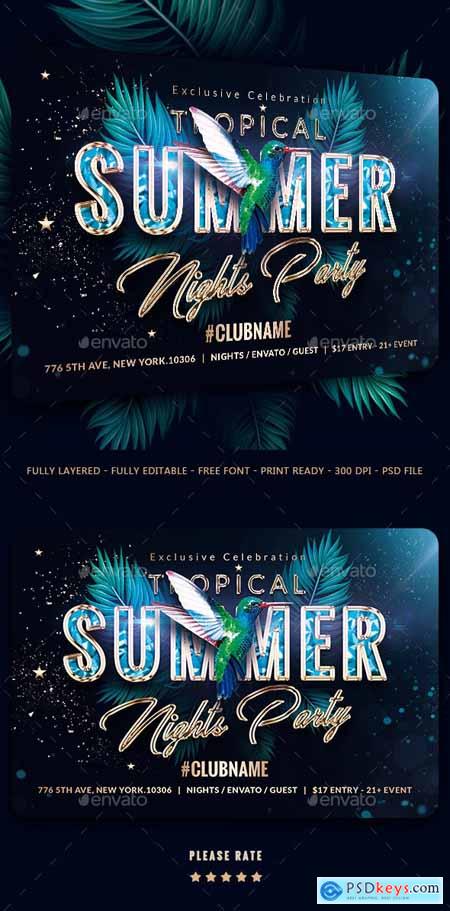 Summer Nights Party Flyer Template 24319001