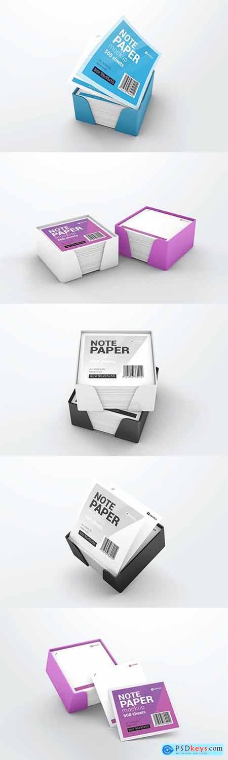 Note Paper Cube Plastic Holder Mockup 02