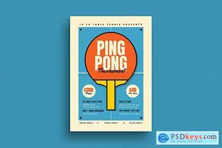 Retro Ping Pong Tournament Flyer