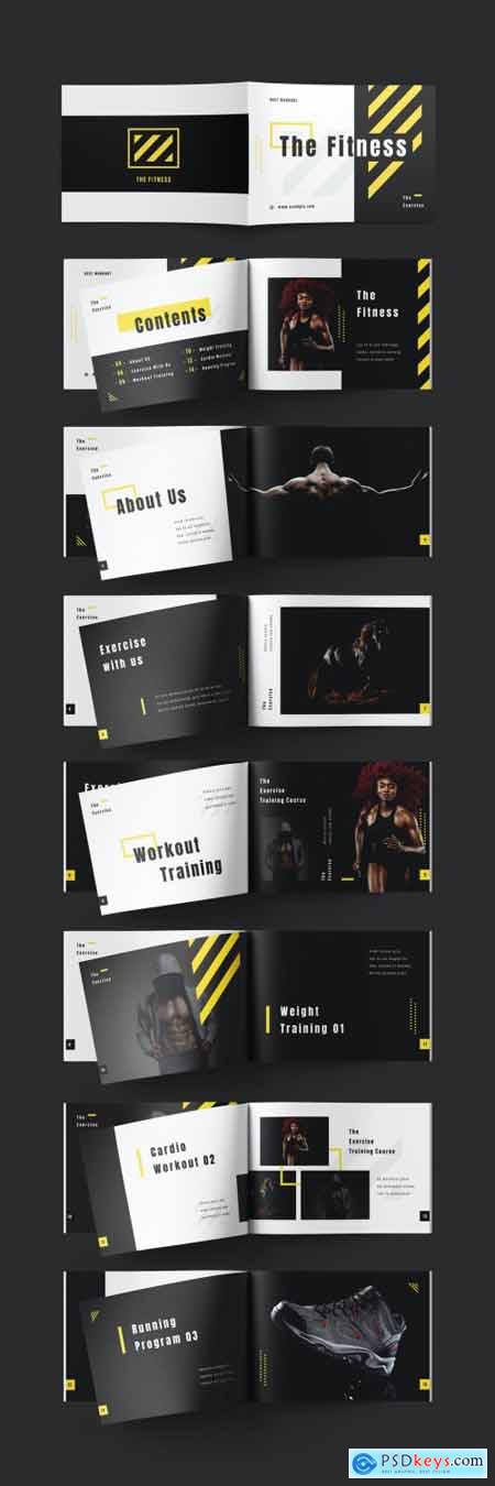 Black Fitness Brochure Layout 364525674
