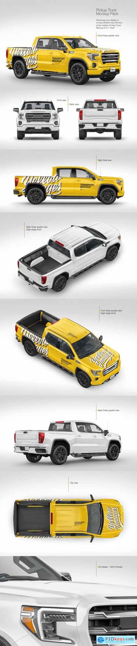 Download Pickup Truck Mockup Pack » Free Download Photoshop Vector ...