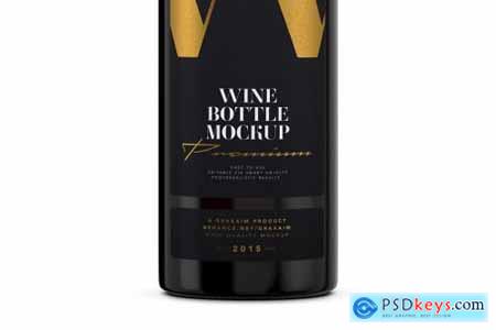 Dark Glass Wine Bottle Mockup 5001897
