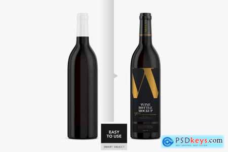 Dark Glass Wine Bottle Mockup 5001897