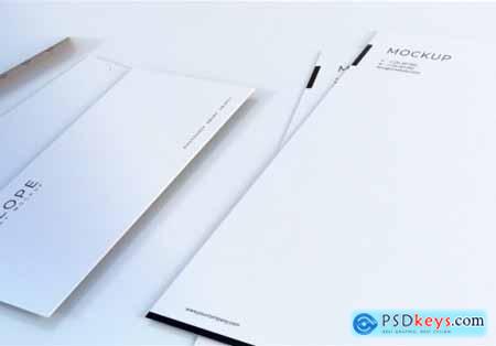 White envelope mockup design template for presentation