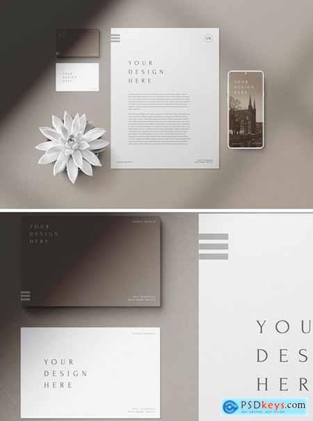 A4 Paper, Business Cards & Smartphone Mockup