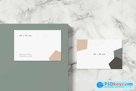 85x55 mm Business Card Mockup top view