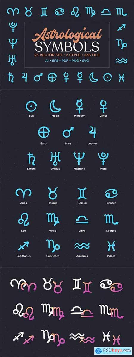 Astrological Symbol Vector Set