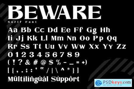 Beware - Modern Serif Font