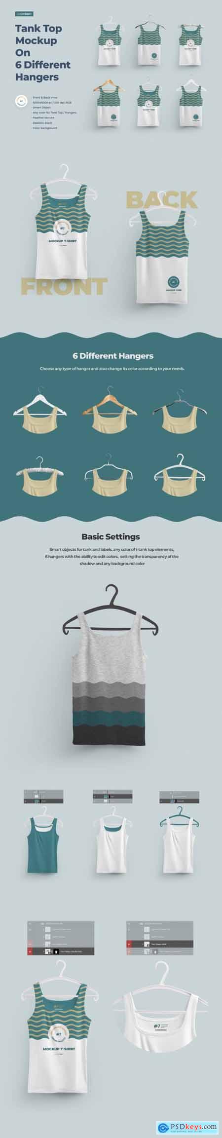 2 Mockups Tank Top With 6 Different Hangers