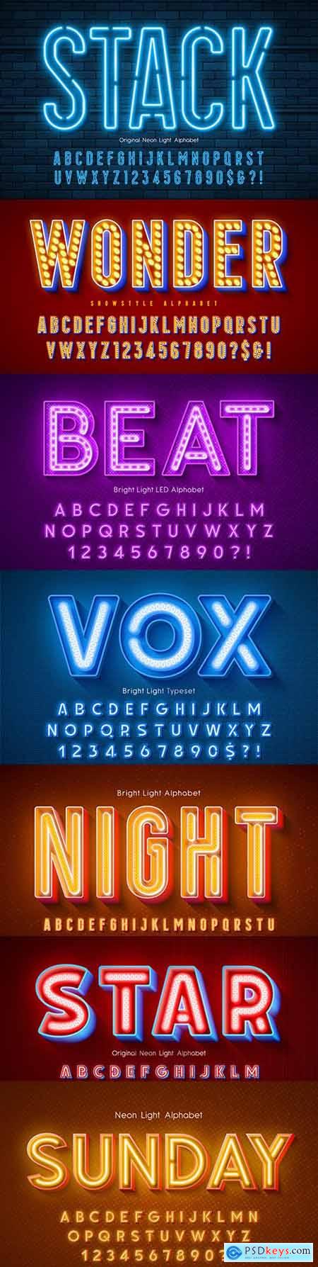 Editable font effect text collection illustration design 129