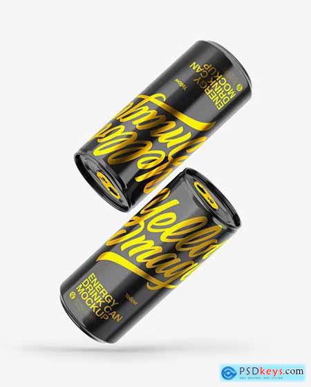 Two Glossy Cans Mockup 63925