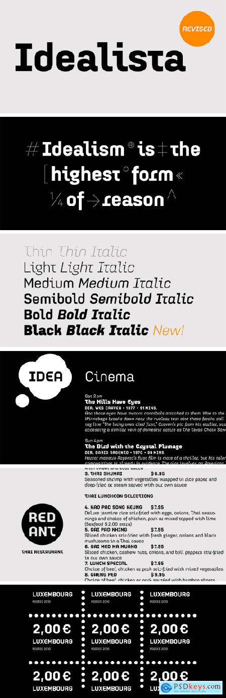 Idealista Font Family (Udated)