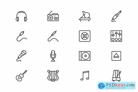 Music and Instruments Icons (60 icons)