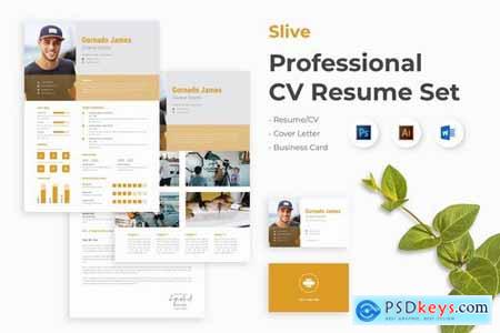 Professional Creative CV Resume Set - Slive