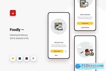 Foodly - Ordering Delivery iOS & Android UI Kit 3