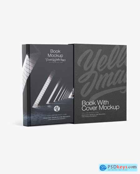 Hardcover Book With Paper Cover Mockup 63799