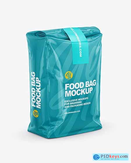 Glossy Food Bag Mockup - Half Side View 64014